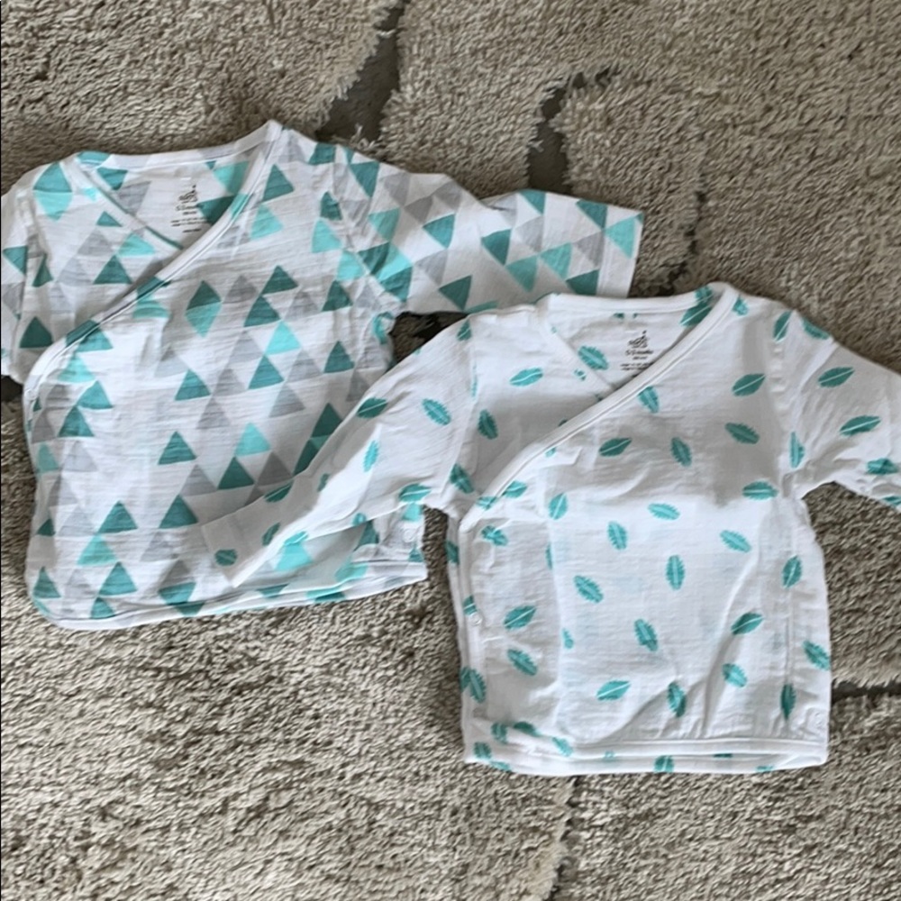 Two aden & anais 0-3 Muslin Kimono Tops
